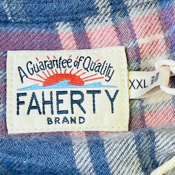 Faherty All Time Button Down Shirt - Autumn Plaid Size XXL Long Sleeve Flannel - Picture 10 of 16